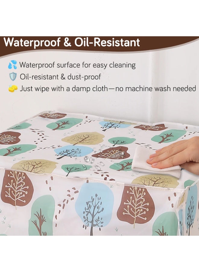 KITCHENOO Waterproof Front Load / Top Load Washing Machine Cover | PEVA Dustproof Protective Cover for 6kg, 6.5kg, 7kg & 7.5kg Fully Automatic Machines, Geometric Abstract - Image 3